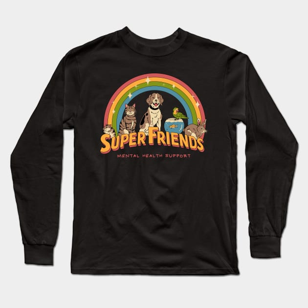 Super Mental Health Friends Long Sleeve T-Shirt by Vincent Trinidad Art